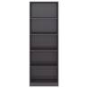 5-Tier Book Cabinet High Gloss Grey - Modern Design | Hipo Market