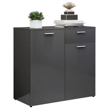 High Gloss Grey Sideboard - Stylish Storage Solution