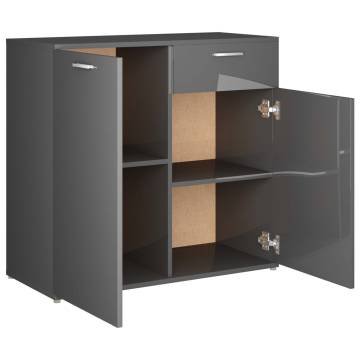 High Gloss Grey Sideboard - Stylish Storage Solution