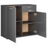 High Gloss Grey Sideboard - Stylish Storage Solution