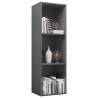 Sleek High Gloss Grey Book Cabinet & TV Cabinet - 36x30x114 cm