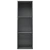 Sleek High Gloss Grey Book Cabinet & TV Cabinet - 36x30x114 cm