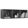 Sleek High Gloss Grey Book Cabinet & TV Cabinet - 36x30x114 cm