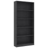 5-Tier Grey Book Cabinet - Stylish & Durable Storage Solution