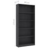 5-Tier Grey Book Cabinet - Stylish & Durable Storage Solution