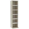 Stylish CD Cabinet in White & Sonoma Oak - 21x20x88 cm