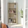  4-Tier Book Cabinet White and Sonoma Oak 60x24x142 cm Engineered Wood Colour white and sonoma oak Size 60 x 24 x 142 cm Quantity in Package 1 