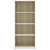 4-Tier Book Cabinet - White & Sonoma Oak | Hipomarket