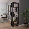 High Gloss Black Book Cabinet & Room Divider - 45x24x159 cm