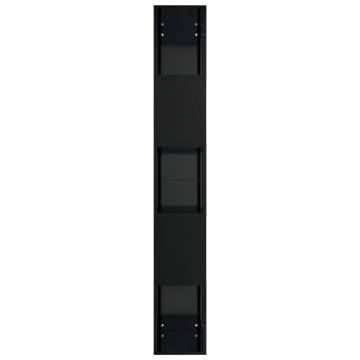 High Gloss Black Book Cabinet & Room Divider - 45x24x159 cm