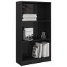 3-Tier High Gloss Black Book Cabinet | Stylish Storage Solution