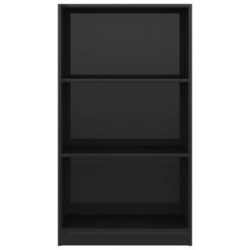 3-Tier High Gloss Black Book Cabinet | Stylish Storage Solution