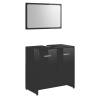 Stylish High Gloss Black Bathroom Furniture Set | Hipomarket