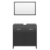 Stylish High Gloss Black Bathroom Furniture Set | Hipomarket