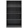 4-Tier High Gloss Grey Book Cabinet - Stylish Storage Solution