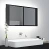  LED Bathroom Mirror Cabinet High Gloss Black 90x12x45 cm Acrylic Colour high gloss black Quantity in Package 1 