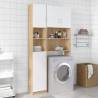  Bathroom Cabinet White and Sonoma Oak 32x25.5x190 cm Engineered Wood Colour white and sonoma oak Number of 1 