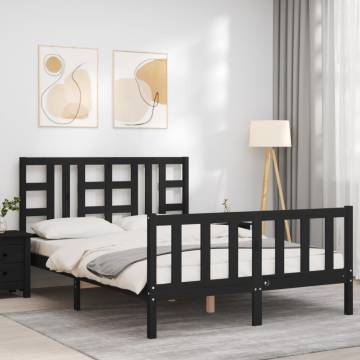 Black King Size Pine Bed Frame - Stylish & Durable