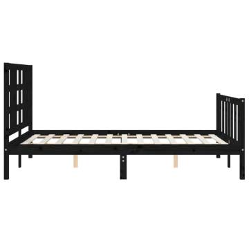 Black King Size Pine Bed Frame - Stylish & Durable