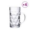 Beer Mugs with Handle Glass Set - 6 pcs 1000 ml | HipoMarket