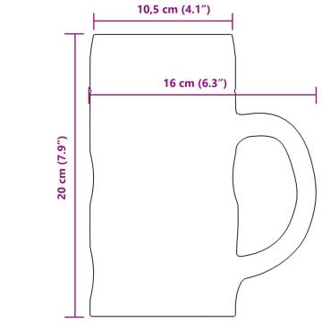 Beer Mugs with Handle Glass Set - 6 pcs 1000 ml | HipoMarket