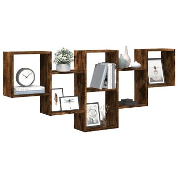 Wall Shelf Smoked Oak - Stylish Storage Solution 159x18x66 cm