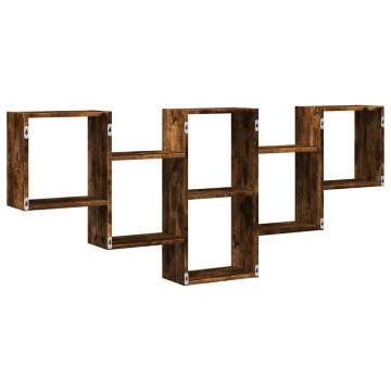 Wall Shelf Smoked Oak - Stylish Storage Solution 159x18x66 cm