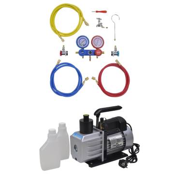 Vacuum Pump 50 L/min & Manifold Gauge Set - Professional Tool Kit