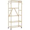  Clothes Rack with Shelves and Wheels 90x40x179.5 cm Bamboo Size 90 cm Quantity in Package 1 Model with wheels Number of 