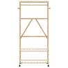 Bamboo Clothes Rack with Shelves & Wheels - 90x40x179.5 cm