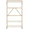 Bamboo Clothes Rack with Shelves & Wheels - 110x40x180 cm