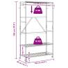 Bamboo Clothes Rack with Shelves & Wheels - 110x40x180 cm