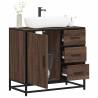  Bathroom Sink Cabinet Brown Oak 65x33x60 cm Engineered Wood Colour brown oak Number of 1 