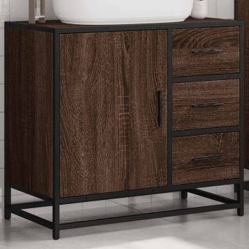 Brown Oak Bathroom Sink Cabinet - Elegant & Durable Design