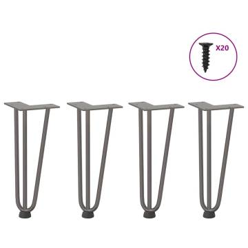 Hairpin Table Legs - 30 cm Solid Steel (4 pcs) | Hipo Market