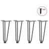  Hairpin Table Legs 4 pcs Natural Steel 30 cm Solid Steel Colour natural Size 30 cm Quantity in Package 1 Model 3 rods 