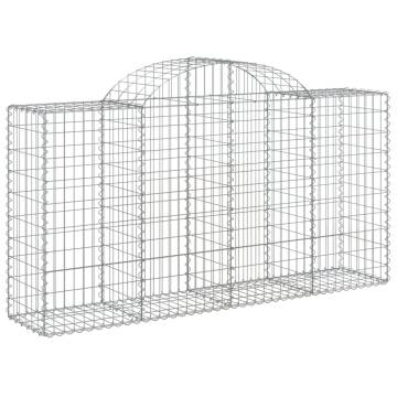 Arched Gabion Baskets - 12 pcs Galvanised Iron Garden Barriers