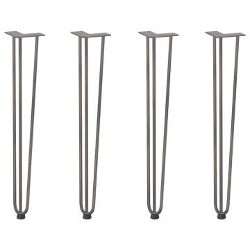 Hairpin Table Legs - 72 cm Natural Steel - 4 Pack | HiPoMarket