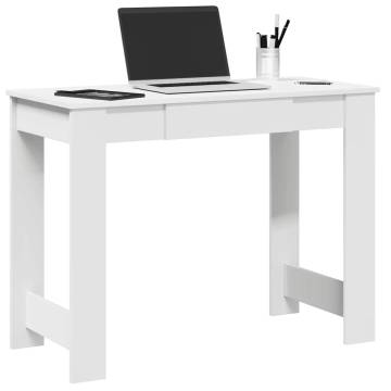 White Desk 100x45x75 cm - Durable Engineered Wood | HipoMarket