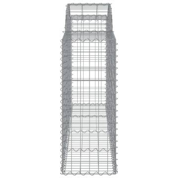 Arched Gabion Baskets - 12 pcs Galvanised Iron Garden Barriers