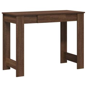 Brown Oak Desk 100x45x75 cm | Durable Engineered Wood