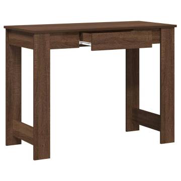 Brown Oak Desk 100x45x75 cm | Durable Engineered Wood