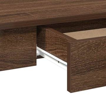 Brown Oak Desk 100x45x75 cm | Durable Engineered Wood