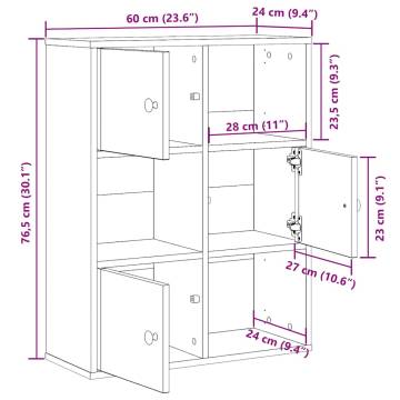 Bookcase Old Wood 60x24x76.5 cm - Stylish Storage Solution