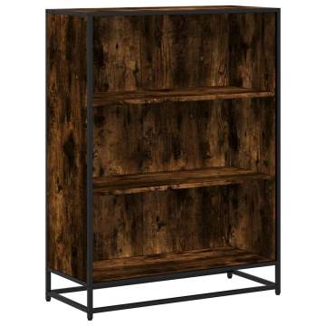 Book Cabinet Smoked Oak - Modern Engineered Wood Storage