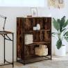 Book Cabinet Smoked Oak - Modern Engineered Wood Storage