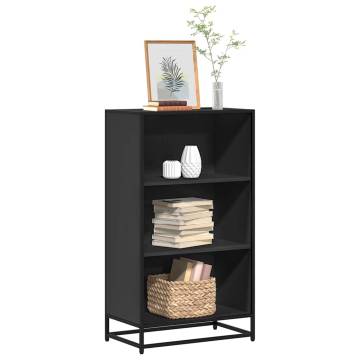 Elegant Black Book Cabinet - Engineered Wood | HipoMarket UK