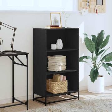 Elegant Black Book Cabinet - Engineered Wood | HipoMarket UK