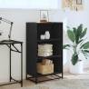 Elegant Black Book Cabinet - Engineered Wood | HipoMarket UK