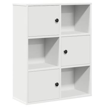 Stylish White Bookcase 60x24x76.5 cm | Durable Engineered Wood